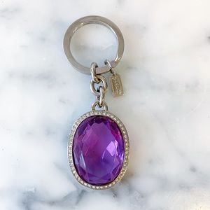 Coach Keychain Purple Gem w/pave crystal stones